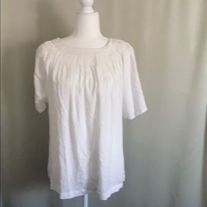 White plus size white top